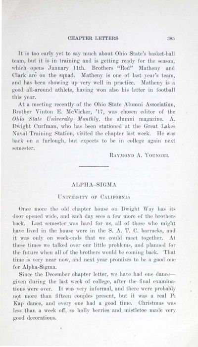 Alpha-Sigma, February 1919